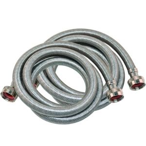 5' Set of 2 Stainless Steel braided Washing Machine Inlet Fill Hoses Washers